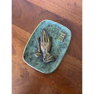Vtg Albrecht Dürer Praying Hands Brass Wall Plaque Germany Religious Decor